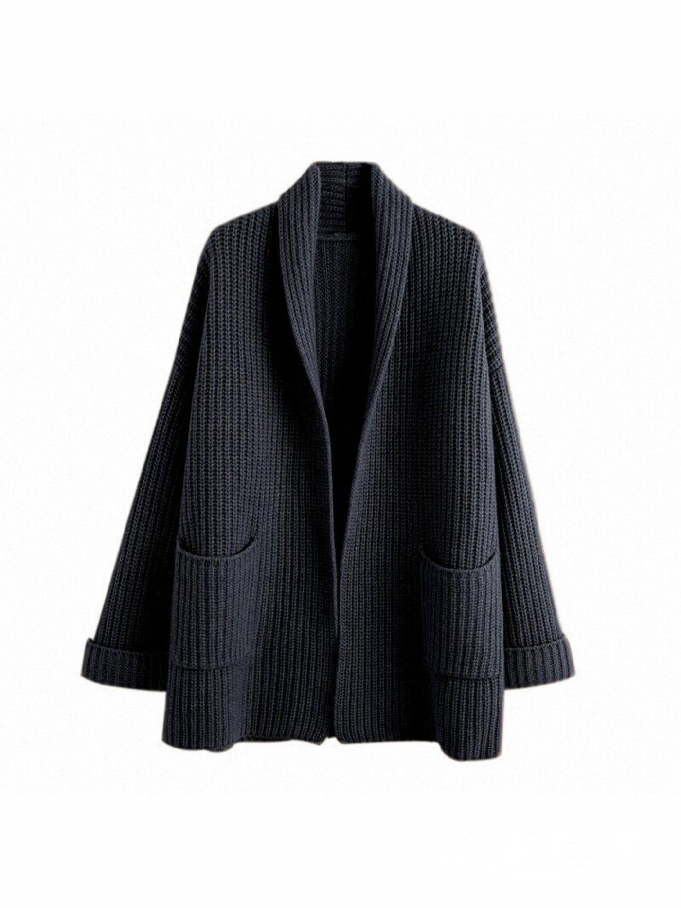 Elegante Lange Strickjacke | mit Taschen