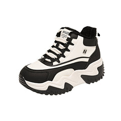 Damen Sportliche High-Top Sneakers mit kuscheligem Innenfutter in Schwarz