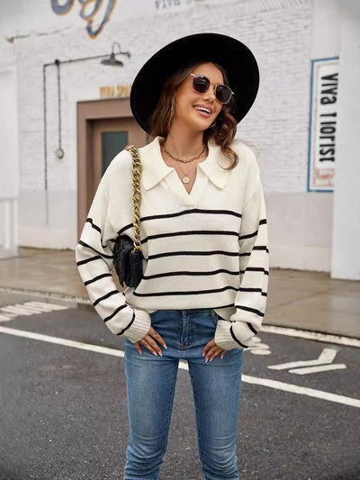 Damen GESTREIFTER PULLOVER | MODERNER STIL, KOMFORTABEL, VIELSEITIG