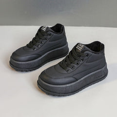 Damen Winterliche High-Top Sneakers mit Fleece-Innenfutter in Schwarz