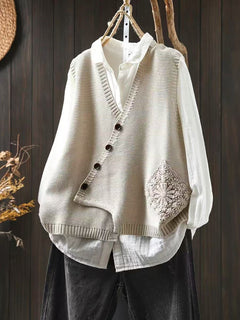 Elaine | Elegante Strickweste in Leinen