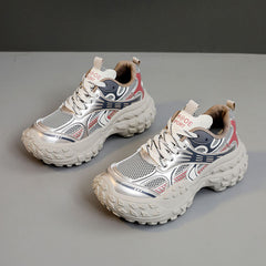 Damen sportliche Lauf-Sneaker mit stoßdämpfendem Komfort und atmungsaktiver Konstruktion in Rot