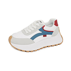 Damen Sportliche Chunky Sneaker mit dämpfender Laufsohle und modischem Design in Weiß