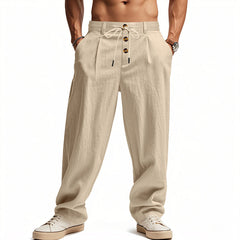 Hendrik | Herren Atmungsaktive Leinenhose in Hellkhaki