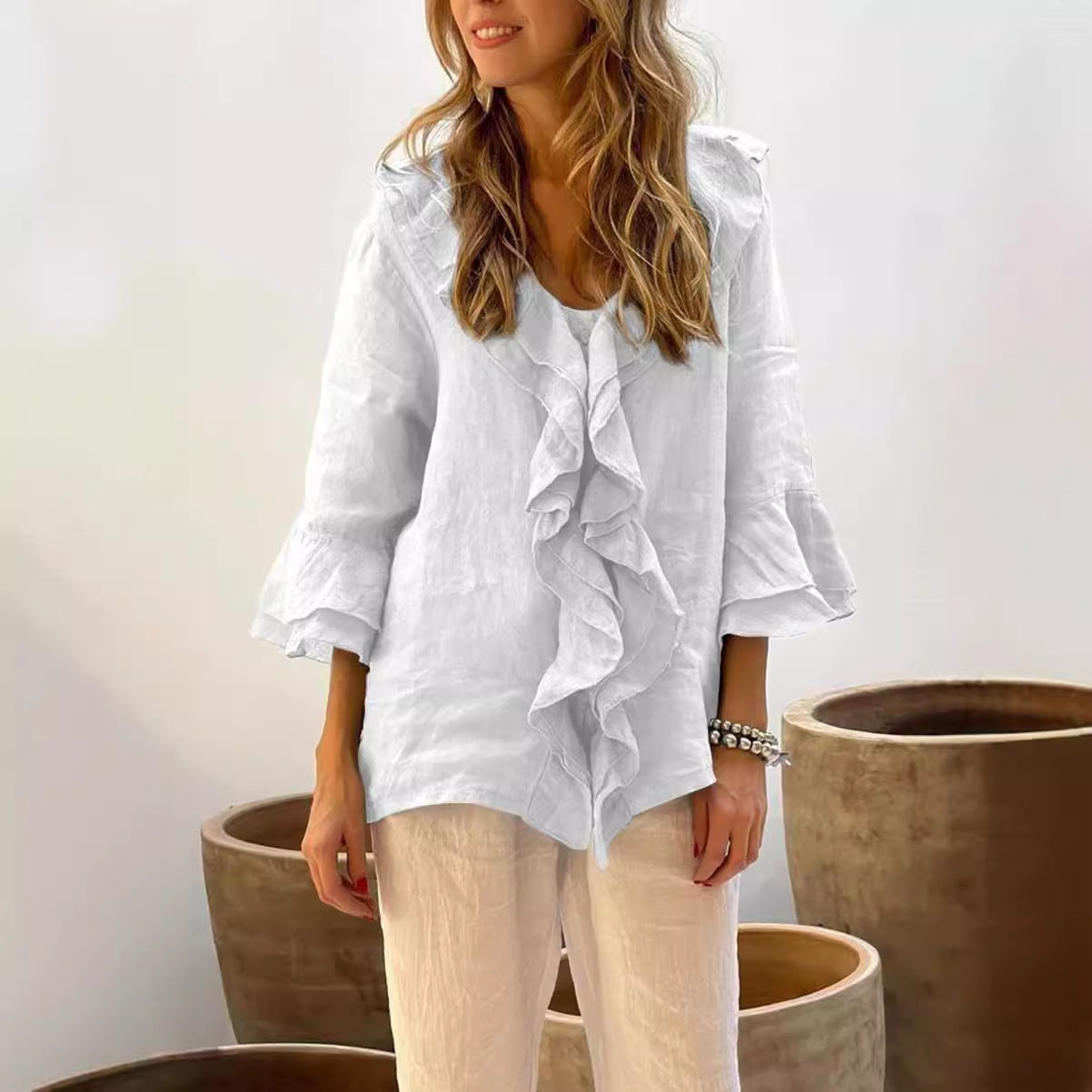 Delphine®️™ - elegante Rüschenbluse