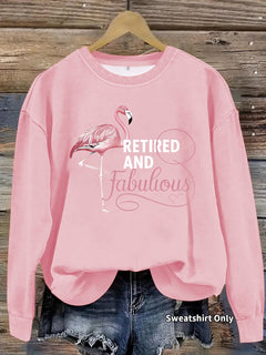 Damen Sweatshirt mit einzigartigem Flamingo-Motiv und inspirierendem Aufdruck in Rosa
