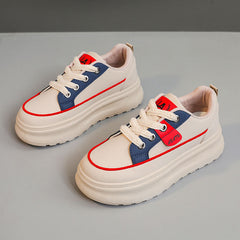 Damen Chunky Sneaker mit dämpfender Laufsohle und atmungsaktivem Mesh-Obermaterial in Rot