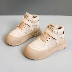 Damen Sportliche High-Top Sneakers mit praktischem Klettverschluss und strapazierfähigem Obermaterial in Khaki
