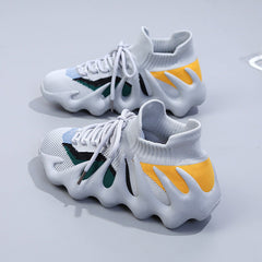 Damen Sportliche High-Top Sneakers mit innovativem Design und atmungsaktiver Technik in Grau
