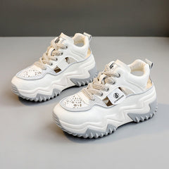 Damen Modische Chunky Sneakers mit luftdurchlässigem Obermaterial in Grau