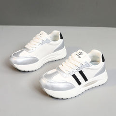 Damen Sportliche Chunky Sneakers mit gepolsterter Dämpfung und atmungsaktiver Konstruktion in Beige