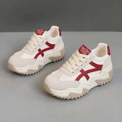 Damen modische Chunky Sneakers in Rot