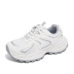 Damen Sportliche Freizeitschuhe mit atmungsaktiver Mesh-Oberfläche und stoßdämpfender Laufsohle in Weiß