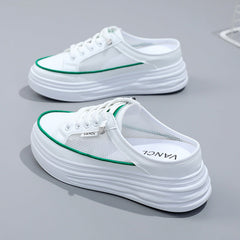 Damen lässige Sneaker mit atmungsaktivem Mesh-Obermaterial und dämpfender Sohle in Grün
