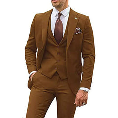 Herrenanzug Slim Fit für Hochzeitsgäste | 3-teilig in Braun