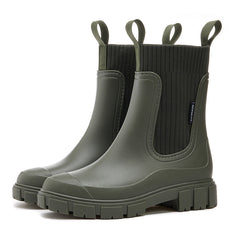 VALERIE | Klassische wasserdichte Chelsea-Stiefeletten in Grün