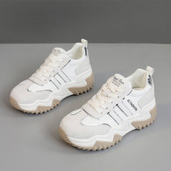 Damen Sportliche Sneaker mit hochdämpfendem Profil und atmungsaktivem Obermaterial in Beige