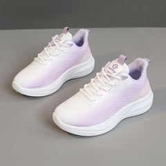 Damen Sportliche Lauf-Sneaker mit innovativem Dämpfungssystem in Weißlila