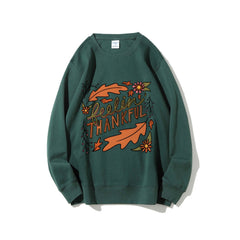 Damen Sweatshirt mit buntem Herbstmotiv und inspirierendem Schriftzug in Grün