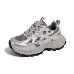 Damen Sportliche Lauf- und Freizeitschuhe mit atmungsaktivem Obermaterial und rutschfester Sohle in Grau