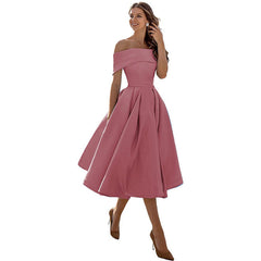 Hilf | Legeres, satiniertes Abendkleid für Damen in Rosa