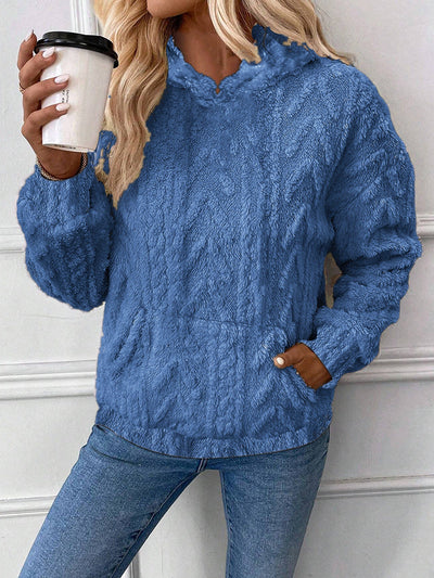 DAME PULLOVER MIT KAPUZE | WEICHER PLÜSCH KOMFORT