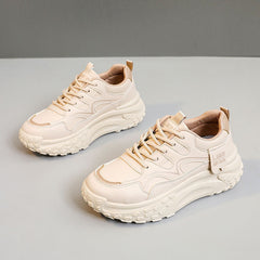 Damen Sportliche Plattform Sneakers mit dämpfender Sohle und atmungsaktivem Obermaterial in Khaki
