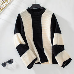 DAME LAESSIGER RUNDHALS STRICKPULLOVER | MODERN, BEQUEM, STILVOLL in Schwarz