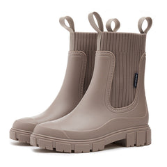 VALERIE | Klassische wasserdichte Chelsea-Stiefeletten in Taupe