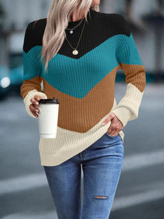 DAME LAESSIGER RUNDEHALS GESTRICKTER PULLOVER | MODERNER STIL, KOMFORTABEL, VIELSEITIG in Beige