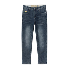 Marlon | Slim Tapered Stretch-Jeans in Marineblau