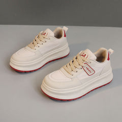 Damen Modische Chunky Sneakers mit dämpfender Laufsohle und atmungsaktivem Obermaterial in Rot
