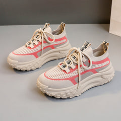 Damen Sportliche Fashion Sneakers mit atmungsaktivem Obermaterial in Khaki