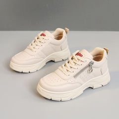 Damen Sportliche Sneaker mit trendiger Reißverschluss-Applikation und komfortabler Sohle in Khaki