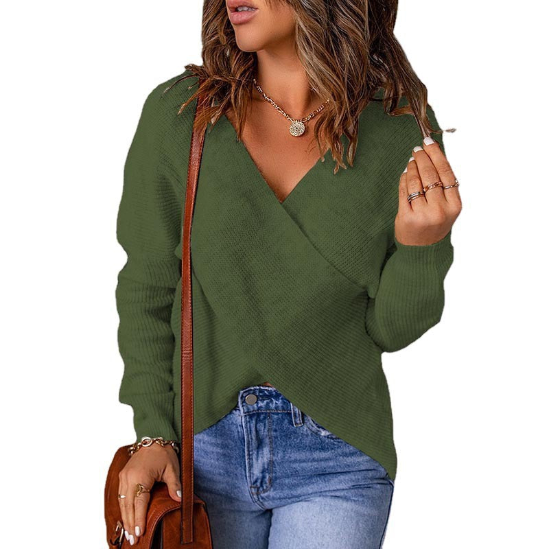 Damen KREUZ STRICKPULLOVER | MODERNER, BEQUEMER STIL