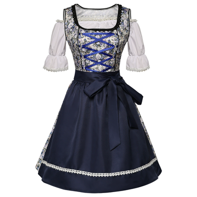 Damen Blumenmuster Oktoberfest Dirndl Kleid