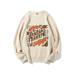 Damen Sweatshirt mit buntem Herbstmotiv und inspirierendem Schriftzug in Khaki