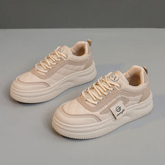 Damen modische Sneakers mit sportlichem Design und dämpfender Laufsohle in Khaki