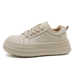 Damen Sneakers mit plüschigem Innenfutter und bequemer Dämpfung in Khaki