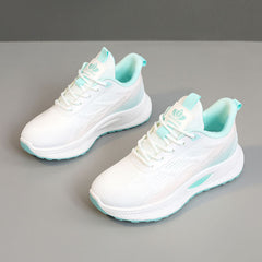 Damen Sportliche Lauf-Sneaker mit atmungsaktivem Mesh-Obermaterial und dämpfender Laufsohle in Grün