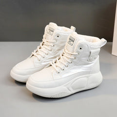 Damen Hohe Winter Sneakers mit warmem Innenfutter und rutschfester Sohle in Beige
