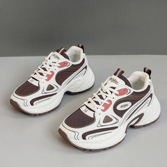 Damen Sportliche Lauf-Sneaker mit atmungsaktiver Mesh-Oberfläche und dämpfendem Fußbett in Braun