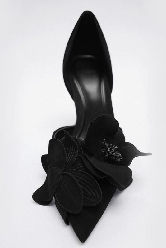 Maritza® | Spitzen High Heels mit Blumendekor