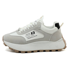 Damen Chunky Sneakers mit atmungsaktiven Mesh-Einsätzen und dämpfender Sohle in Grau