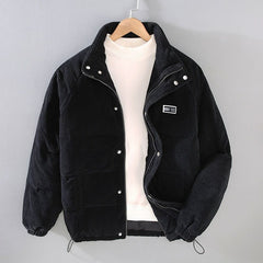 Oslo™ | Cord-Steppjacke in Schwarz
