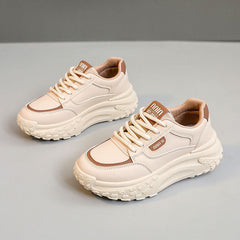 Damen Chunky Sneakers mit atmungsaktivem Obermaterial und strapazierfähiger Sohle in Camel