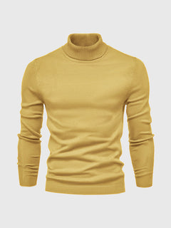 Rollkragen Pullover Herren Baumwolle | Elegant & Bequem in Gelb