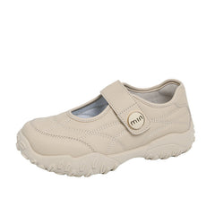 Damen praktische und modische Freizeit-Schuhe mit verstellbarem Klettverschluss in Khaki