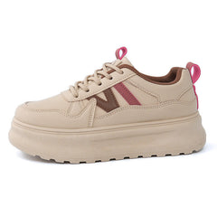 Damen modische Sneaker mit plateauartiger Laufsohle und atmungsaktivem Obermaterial in Kardinalrot