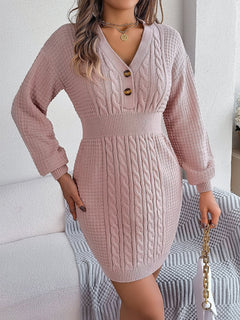 Mira | Damen Bodycon-Strickkleid modern & elegant in Rosa